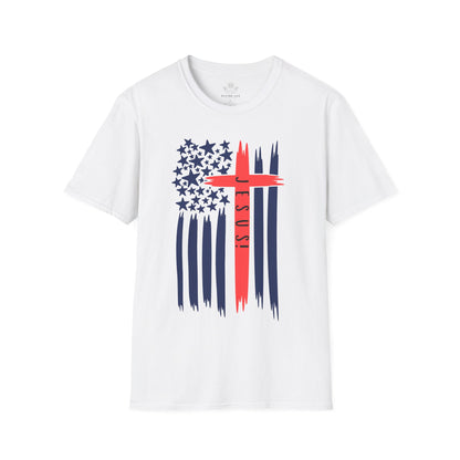 4TH Of July Jesus Flag Cross Patriotic T-Shirt