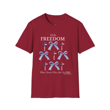 4TH Of July Freedom Bow Cross Patriotic T-Shirt