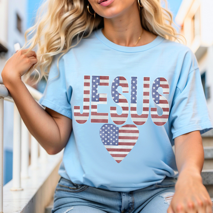 Heart Jesus! 4TH Of July Patriotic Unisex T-Shirt