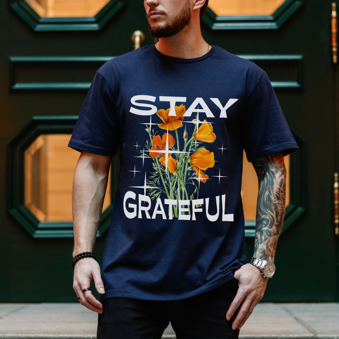 Stay Grateful Floral T-Shirt