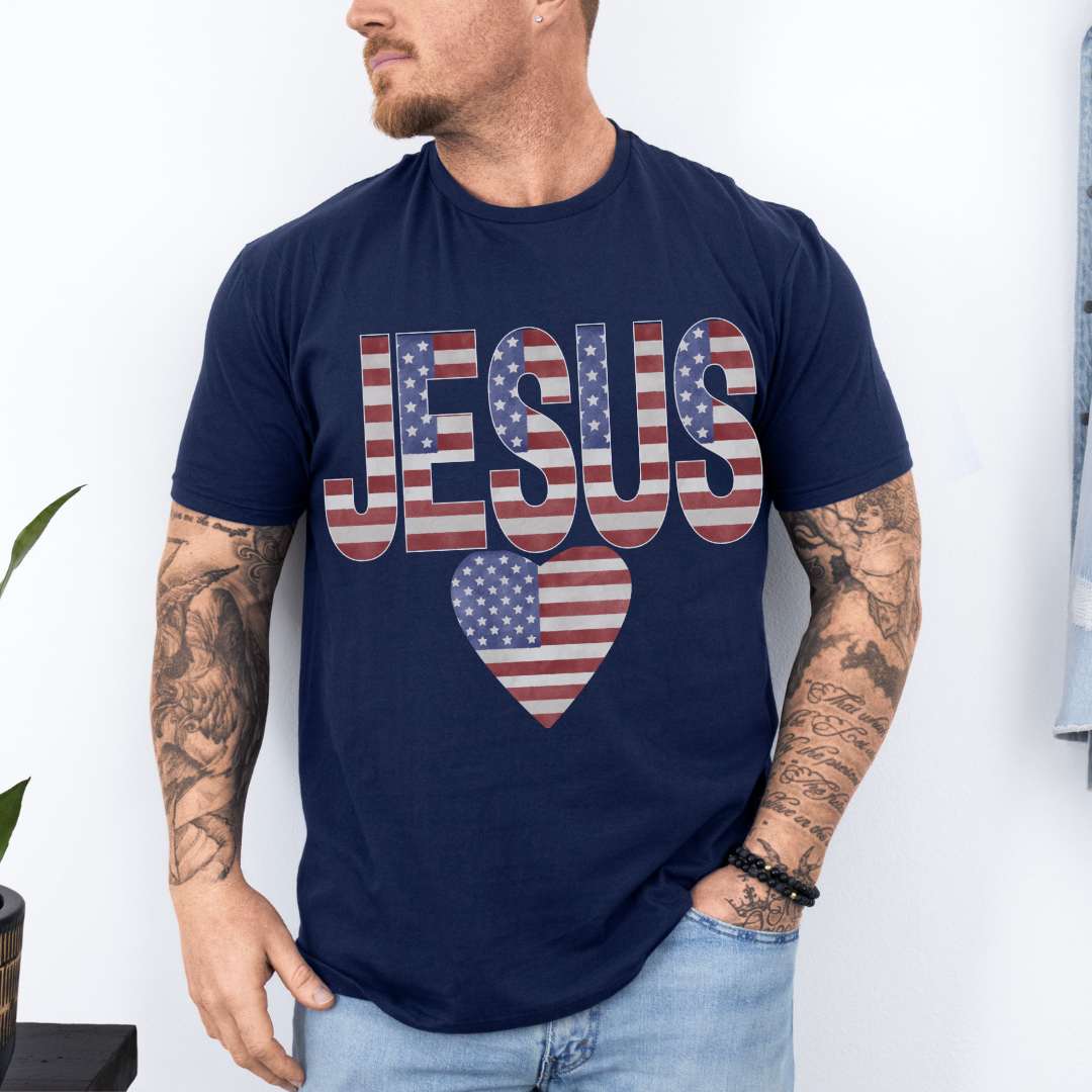 Heart Jesus! 4TH Of July Patriotic Unisex T-Shirt