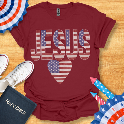 Heart Jesus! 4TH Of July Patriotic Unisex T-Shirt