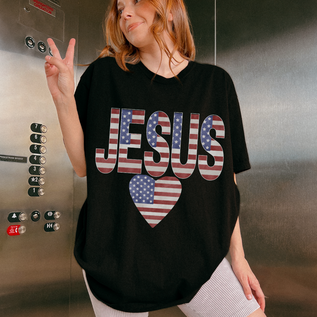 Heart Jesus! 4TH Of July Patriotic Unisex T-Shirt