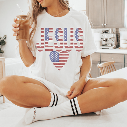 Heart Jesus! 4TH Of July Patriotic Unisex T-Shirt