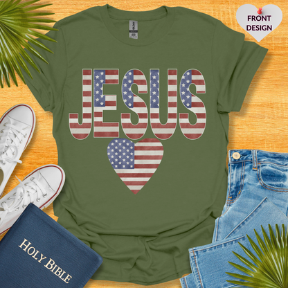 Heart Jesus! 4TH Of July Patriotic Unisex T-Shirt